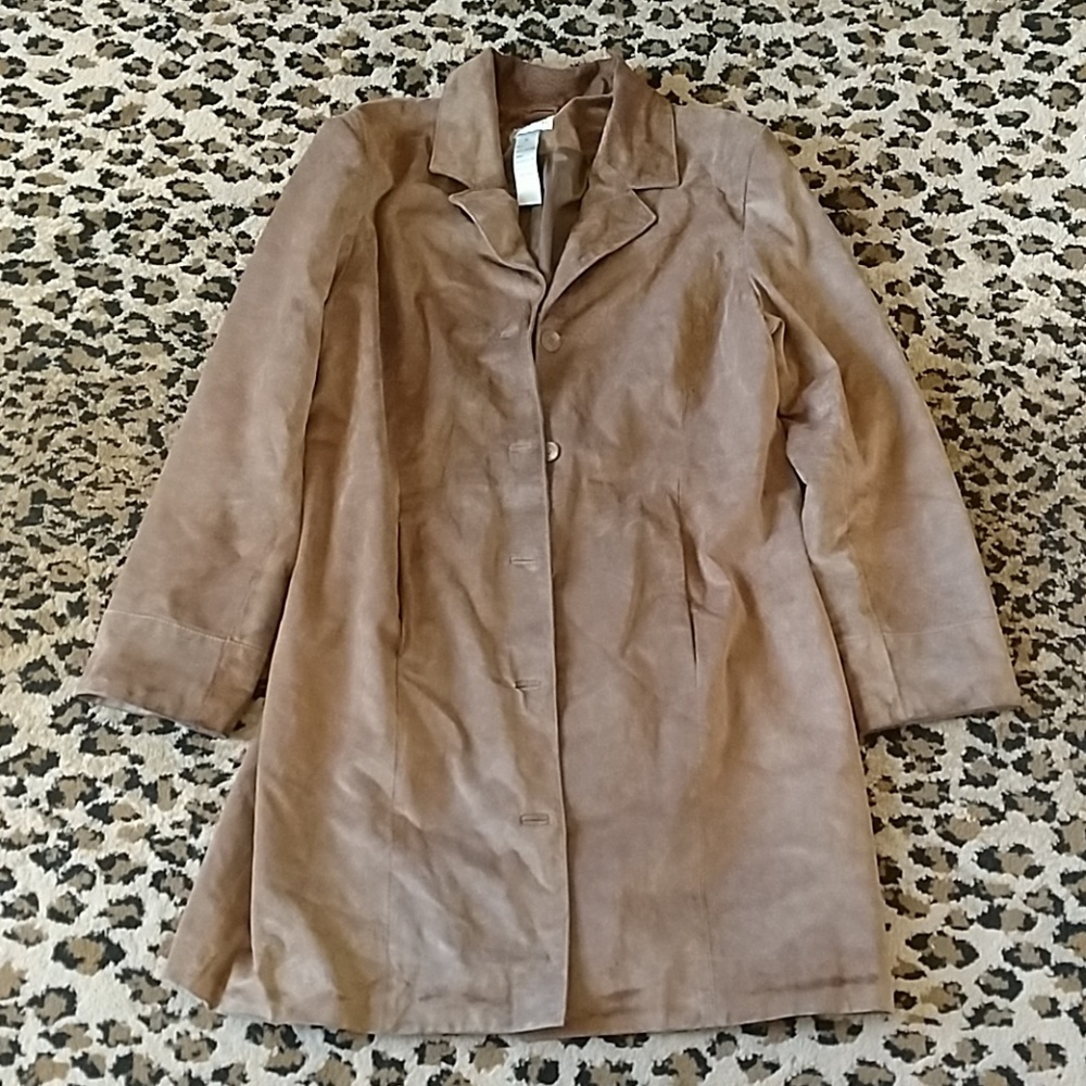Dark Tan Leather Coat